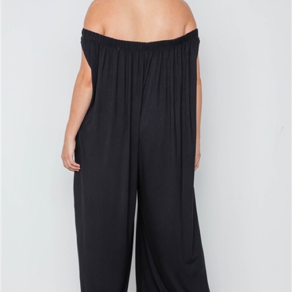 2X Plus Size Black Baggy Jumpsuit Romper - Picture 6 of 8